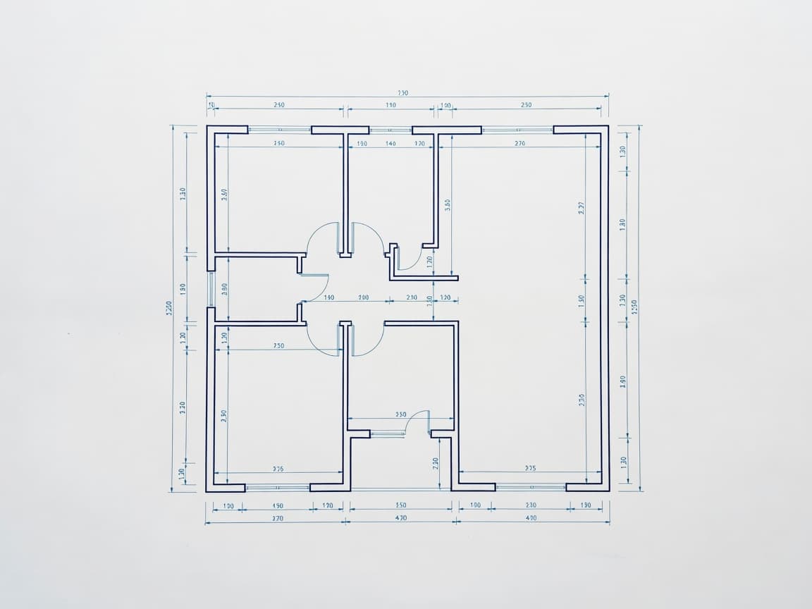 Floor plan creator showing a measured apartment layout