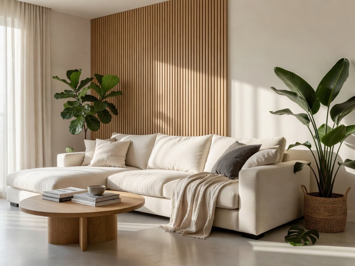 Same living room after an AI home planner redesign