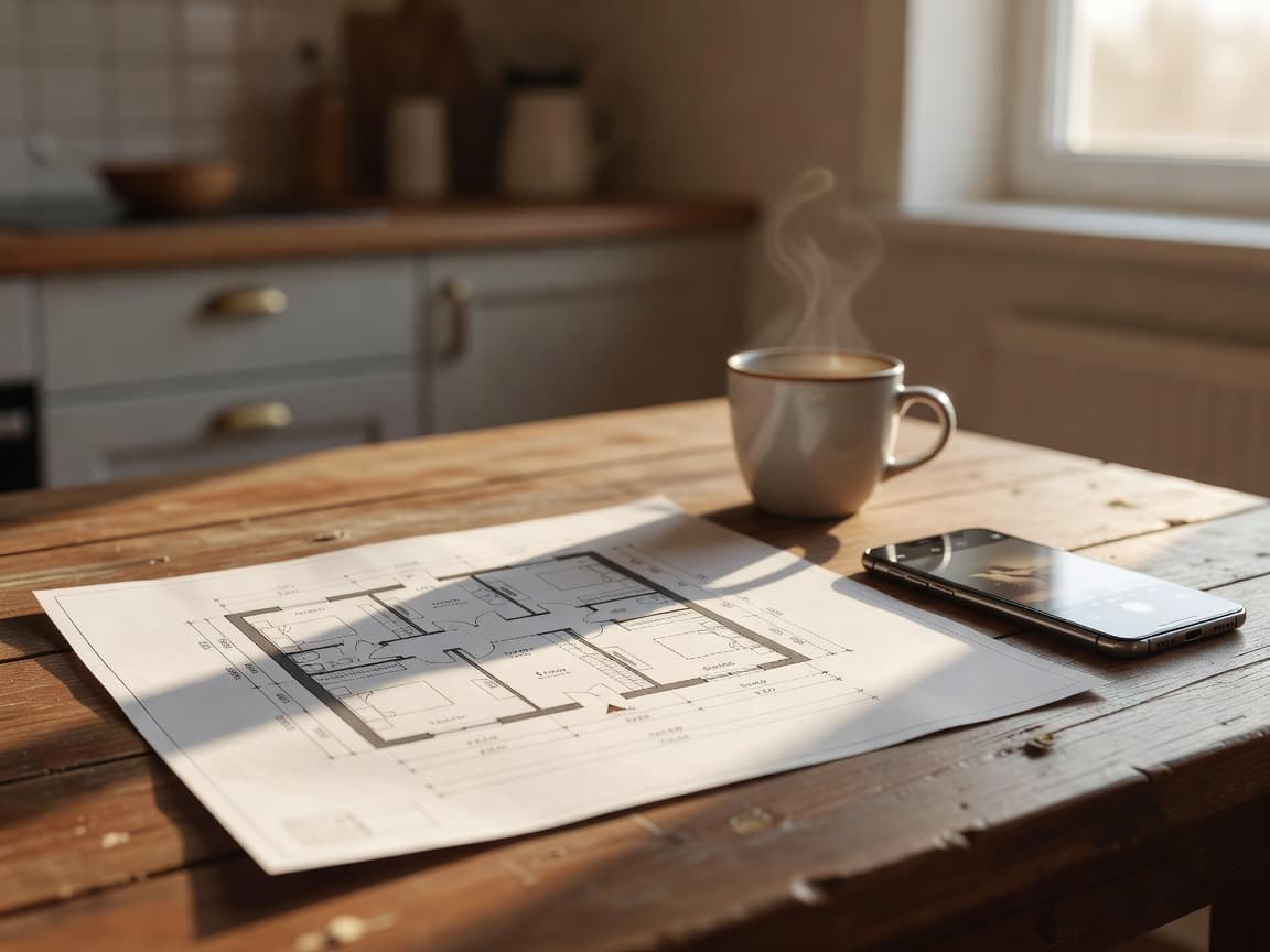 Photographing a paper floor plan to convert it into a digital floor plan