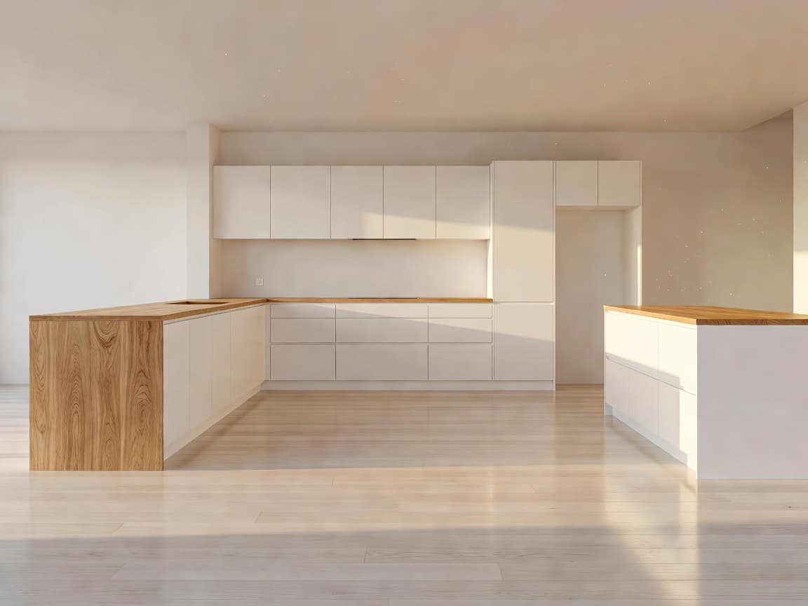 Kitchen layout ready for room measurement and floor plan editing